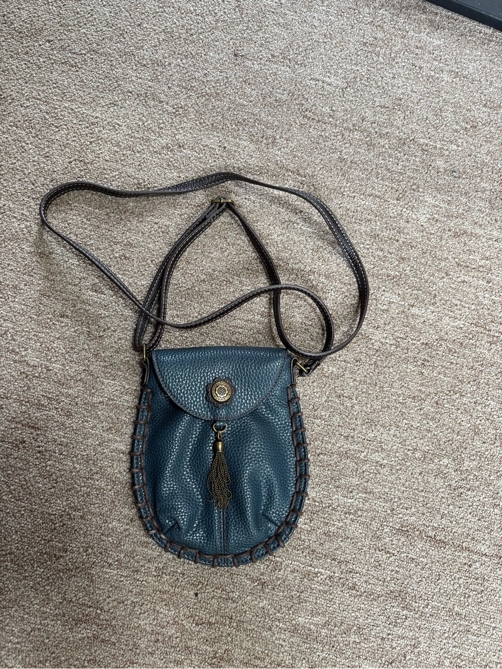 Chala blue small Crossbody Bag with Tassel Accent